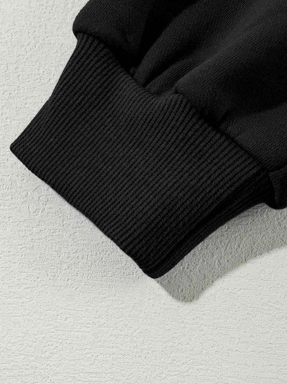 Drop Shoulder Zip Up Jacket and Drawstring Pants Active 2pcs Set