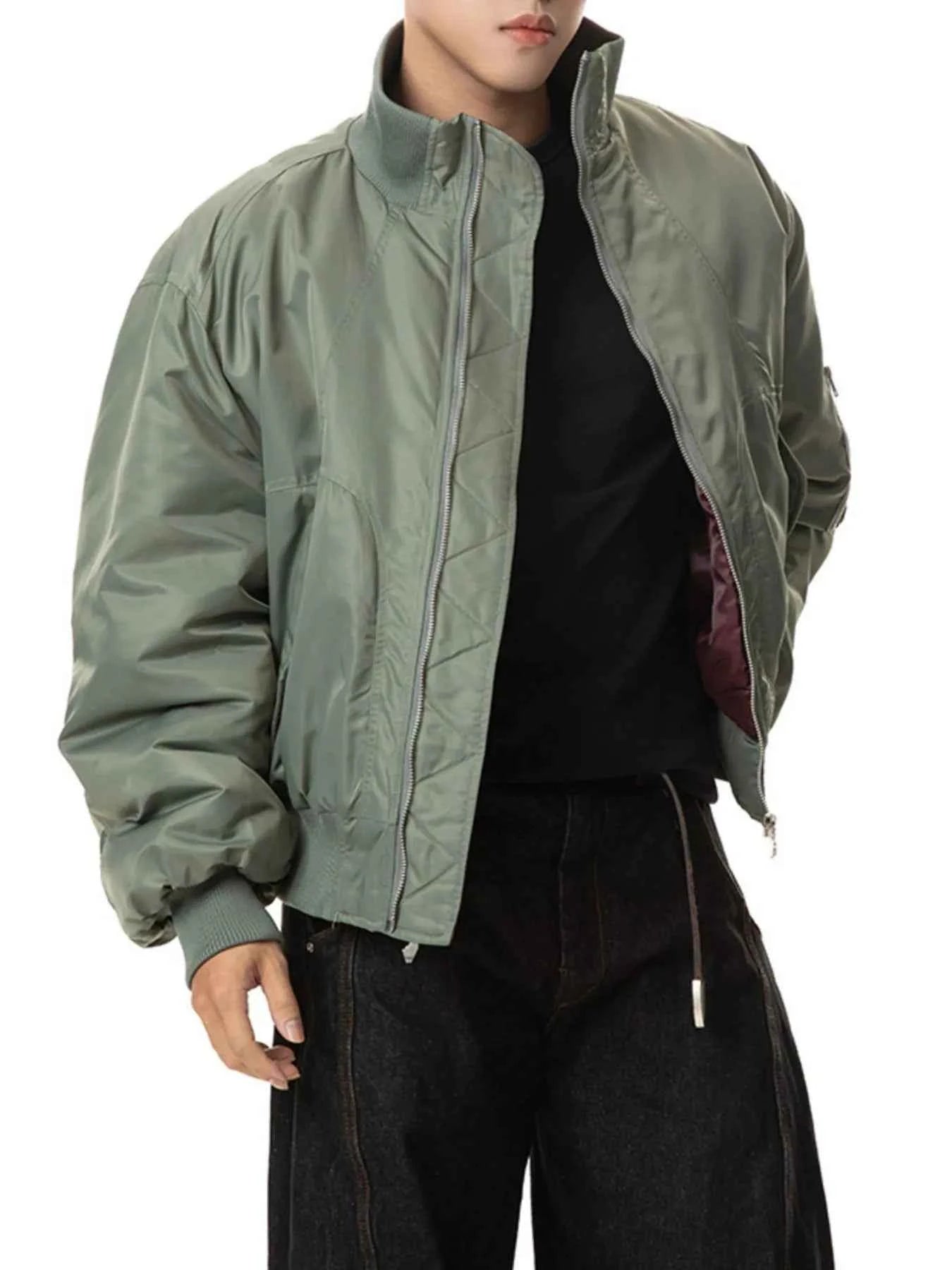 Men's Zip Up Long Sleeve Bomber Jacket