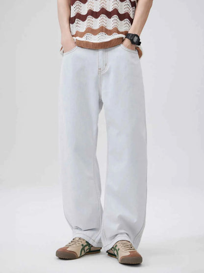 Men's Wash Wide Leg Jeans