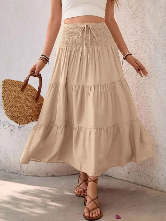 Smocked Tiered Skirt