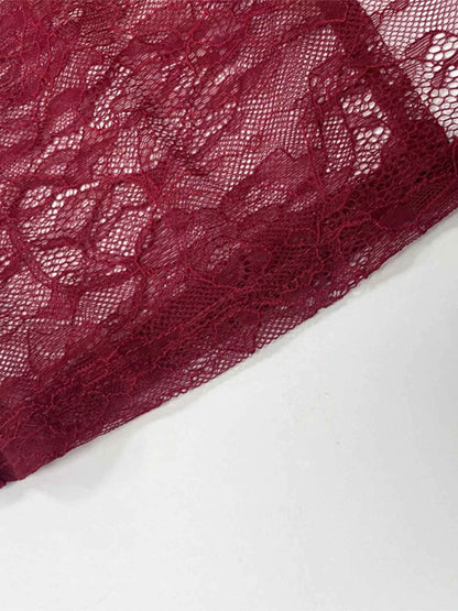 Lace Sheer Mock Neck Long Sleeve Maxi Dress