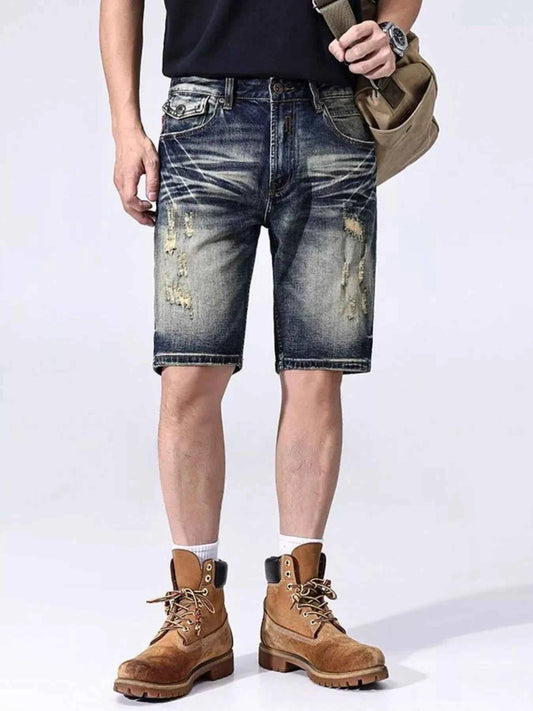 Men's Distressed Denim Shorts