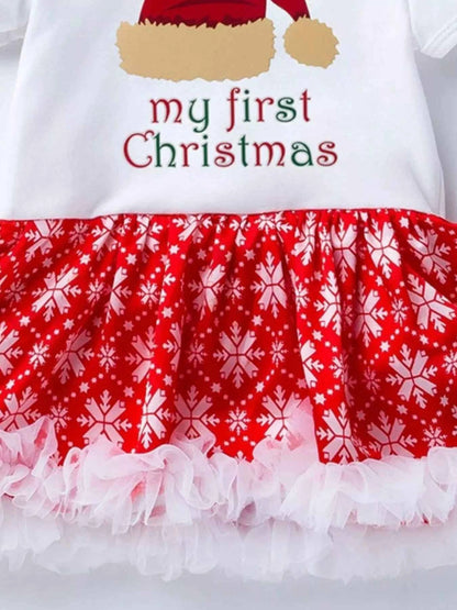 Children's Christmas One Piece Dress with Headband