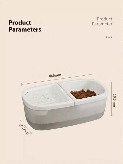 2-in-1 Automatic Water Dispenser & Food Bowl Pet Bowl