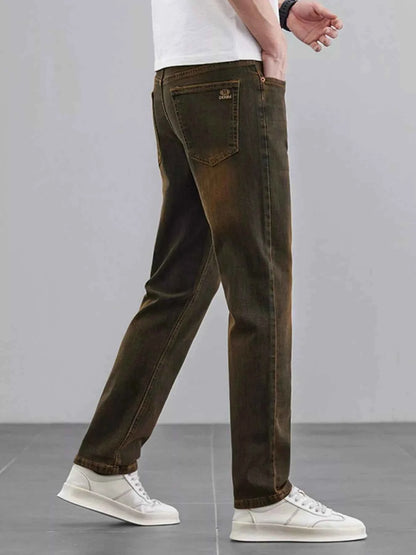 Men's Washed Straight Leg Fit Jeans