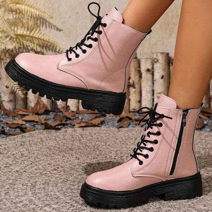 Round Toe Block Heels Boots