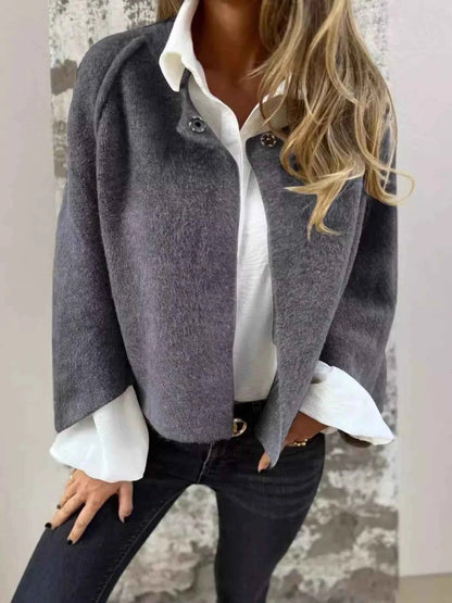 Full Size Dropped Shoulder Fuzzy Knit Cardigan Plus Size