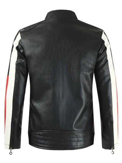 Men's Plus Size Contrast Zip Up Long Sleeve Jacket