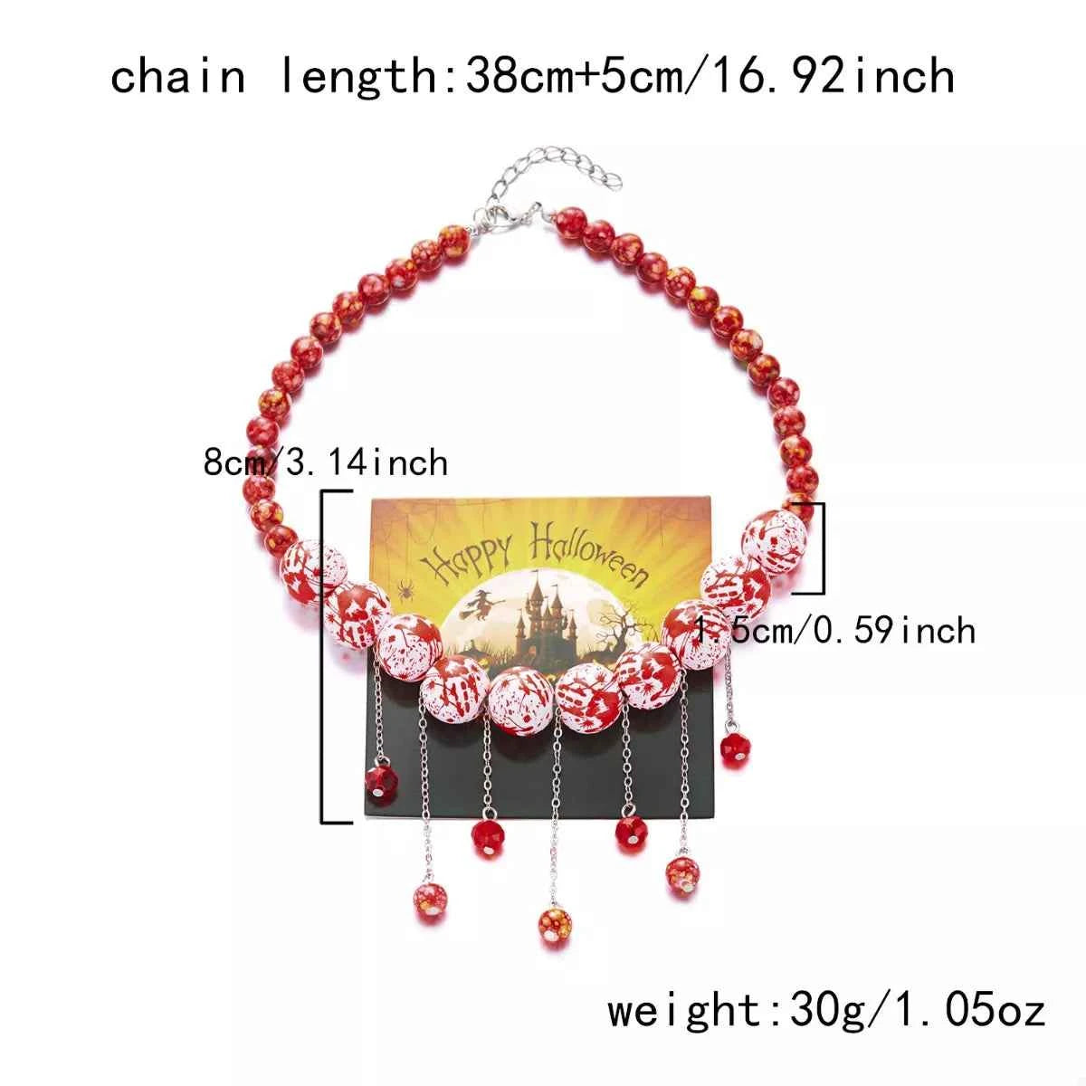 Halloween Theme Necklace with Dangling Beads