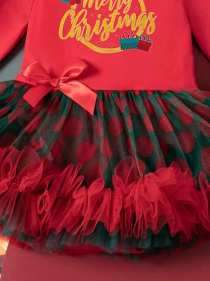 Children's Christmas Stocking Tulle Ruffle Dress