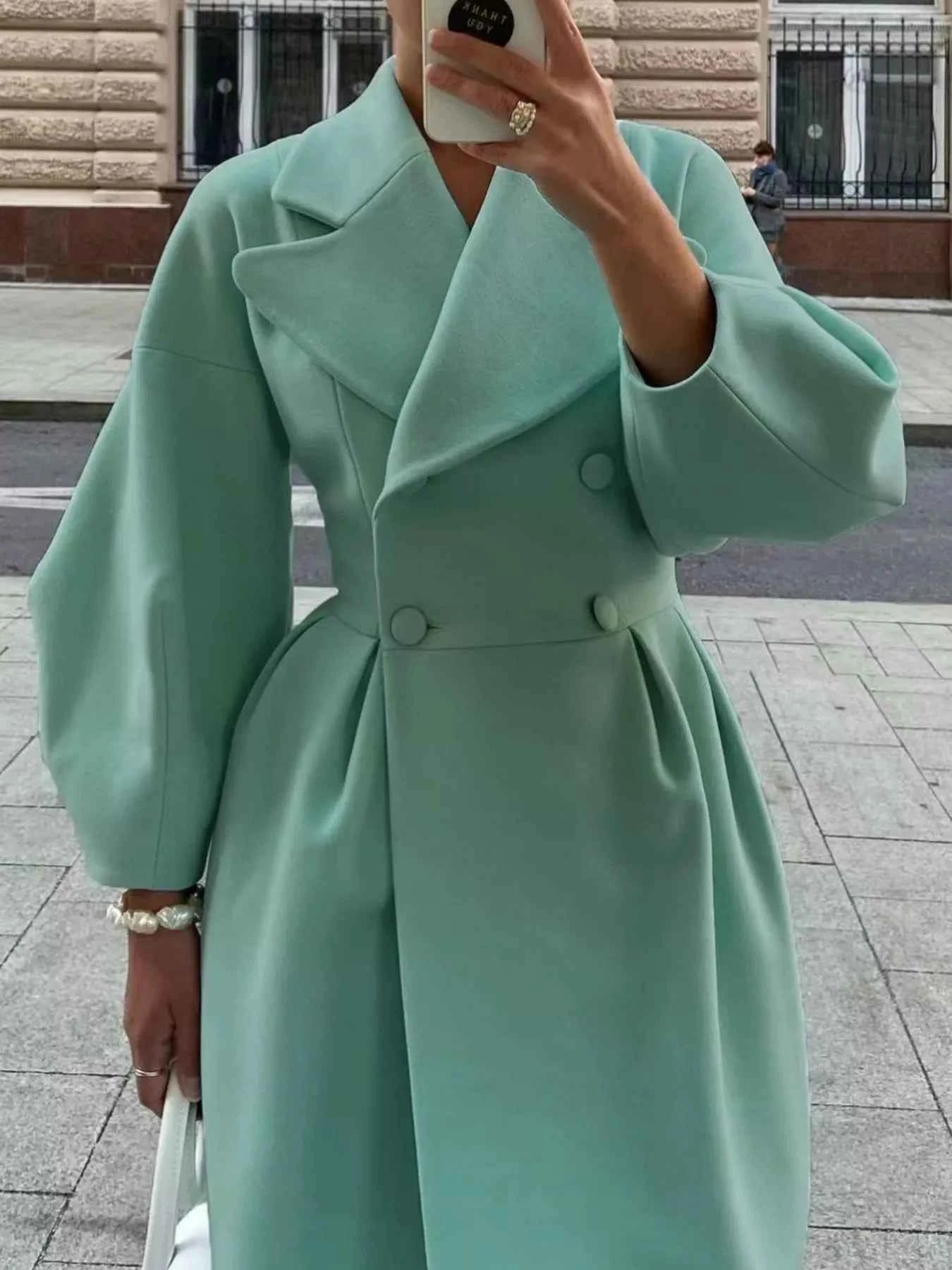 Double-Breasted Longline Coat