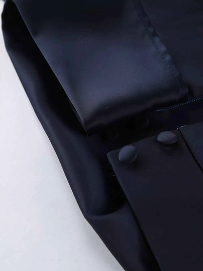 Mock Neck Flounce Sleeve Dress