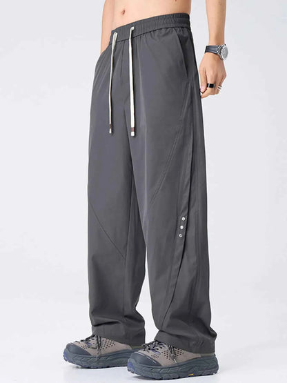 Men's Plus Size Drawstring Wide Leg Pants