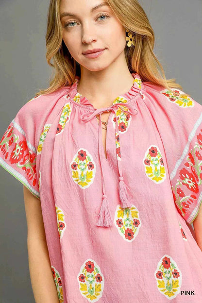 Umgee Boho Bloom Border Top