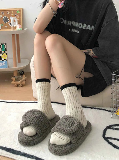 Cozy Fuzzy Open Toe Slippers