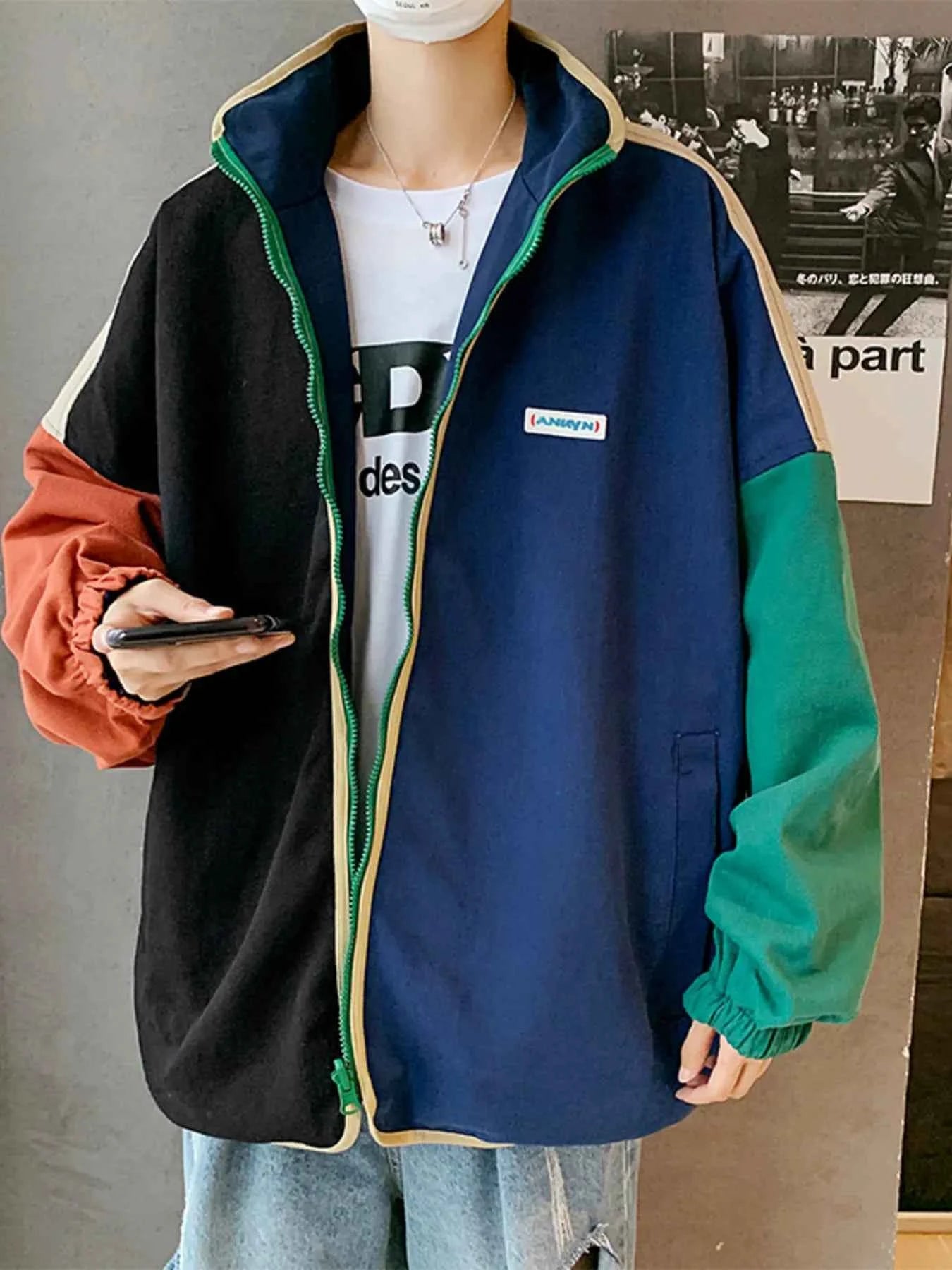 Men's Color Block Zip Up Jacket