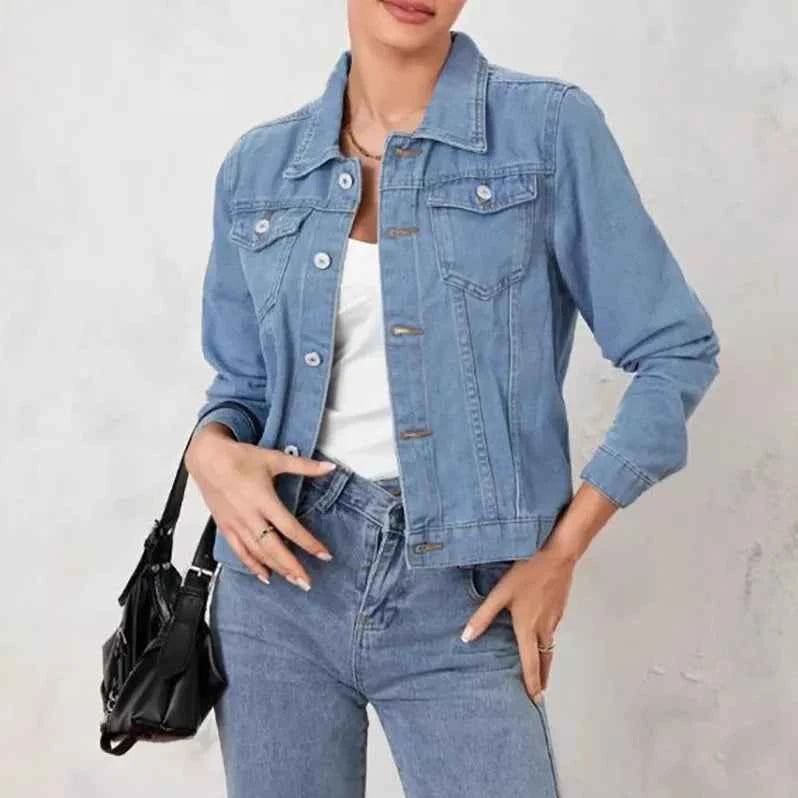 Button Up Long Sleeve Denim Jacket