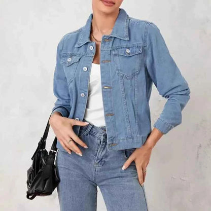 Button Up Long Sleeve Denim Jacket