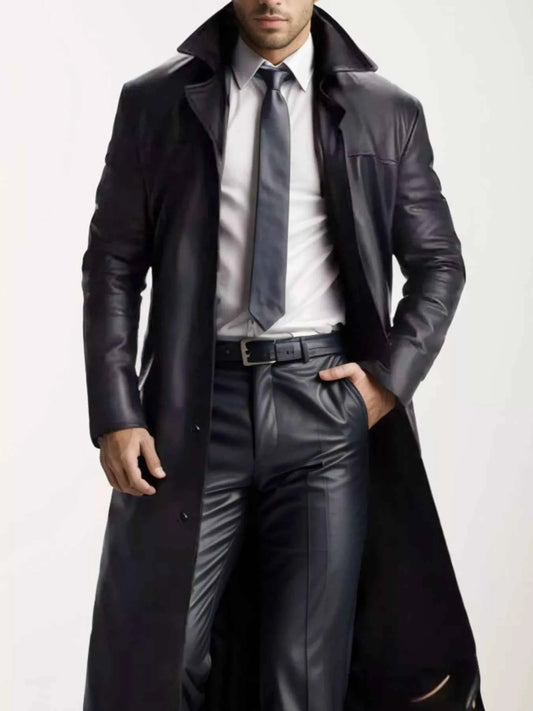 Men's Full Size Button Up Long Sleeve Longline Jacket Plus Size