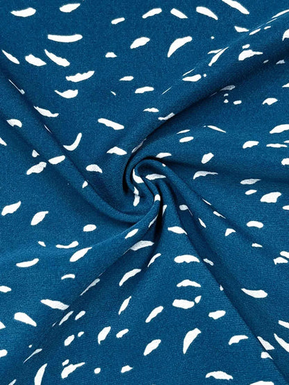 Ruffled Printed Tie Neck Long Sleeve Blouse