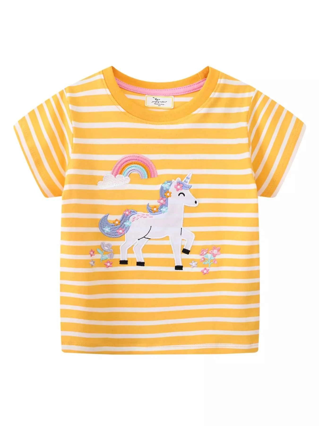 Children's Striped Unicorn Short Sleeve T-Shirt