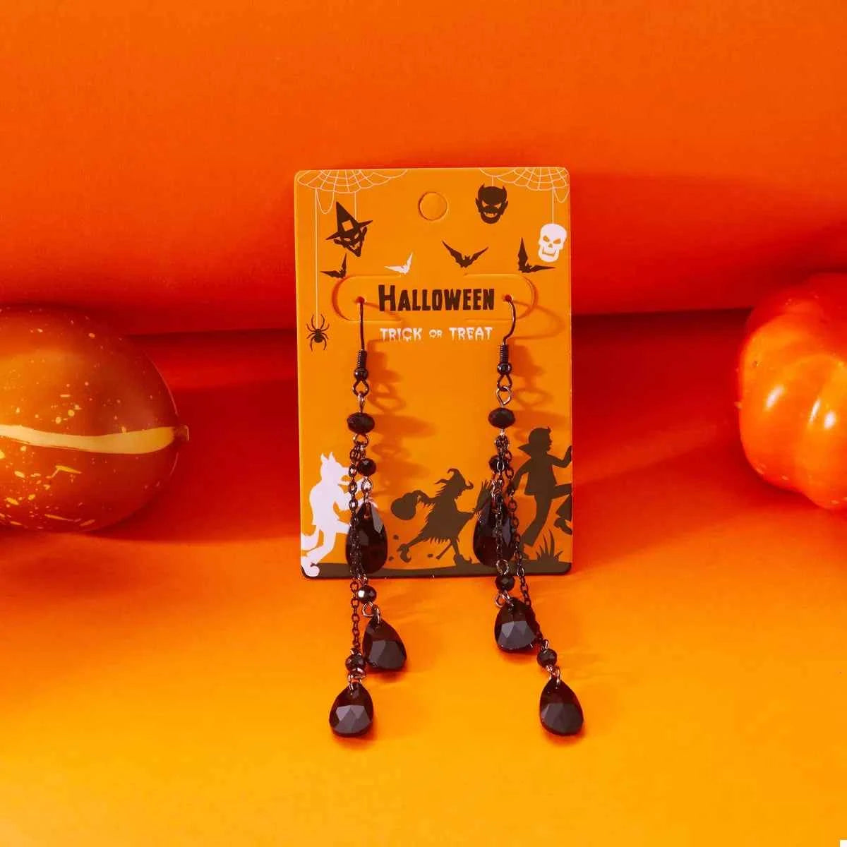 Halloween Teardrop Chain Dangle Earrings