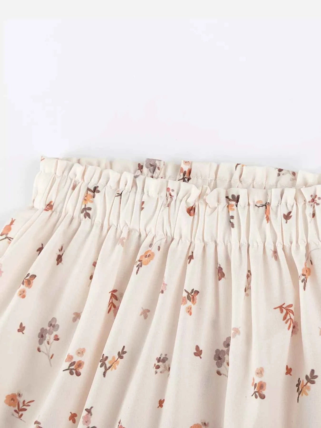 Children's Mouse Ruffle Sleeve Top & Floral Print Shorts Set