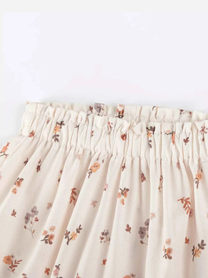 Children's Mouse Ruffle Sleeve Top & Floral Print Shorts Set