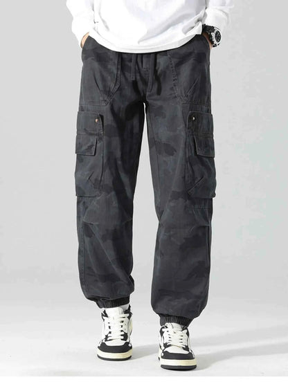 Men's Plus Size Camouflage Cargo Pants with Multi-Pocket