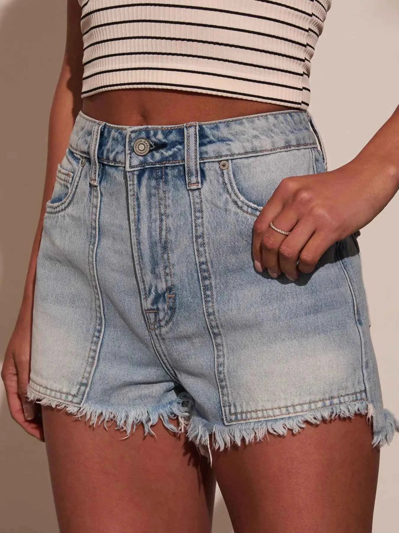 Raw Hem Denim Shorts