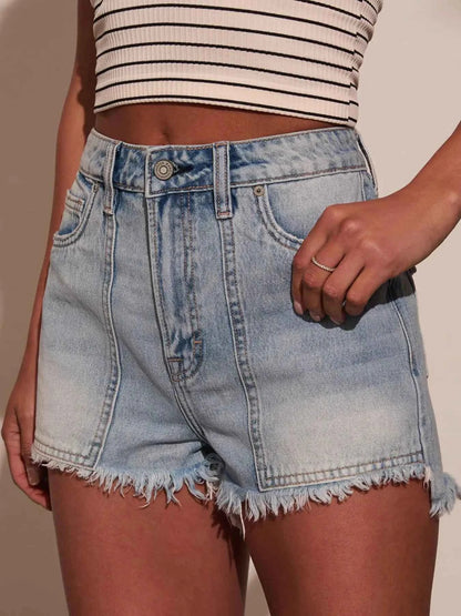 Raw Hem Denim Shorts
