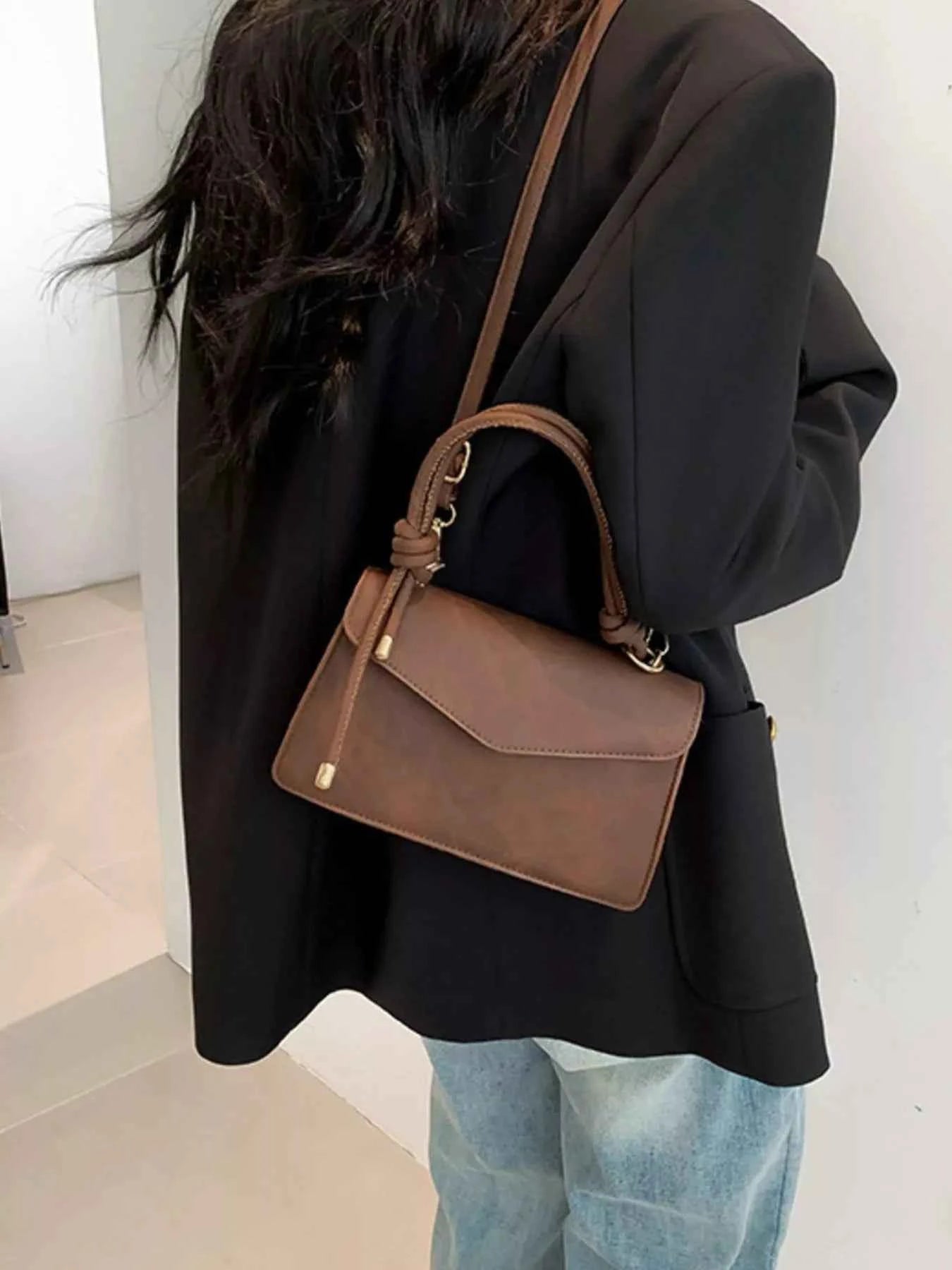 Flap Crossbody Bag with Top Handle