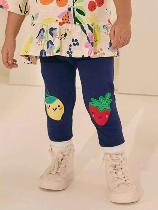 Children's Fruit Applique Knit Leggings