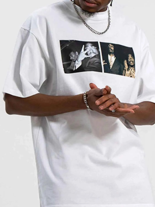 Men's Basic Style Round Neck Graphic T-Shirt