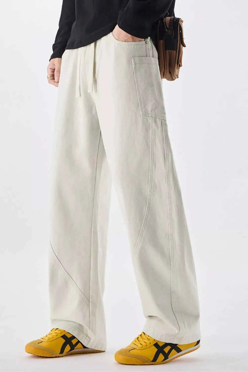 Men's Plus Size Loose Fit Drawstring Waist Jeans