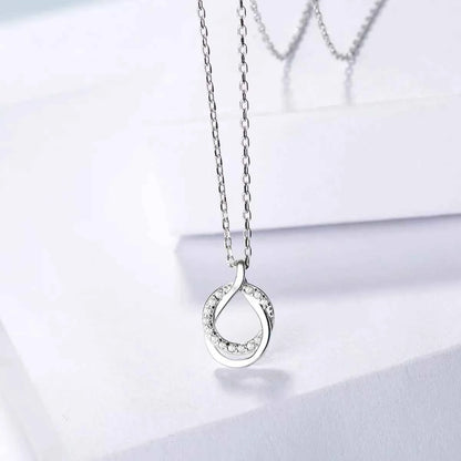 925 Sterling Silver Zircon Pendant Necklace