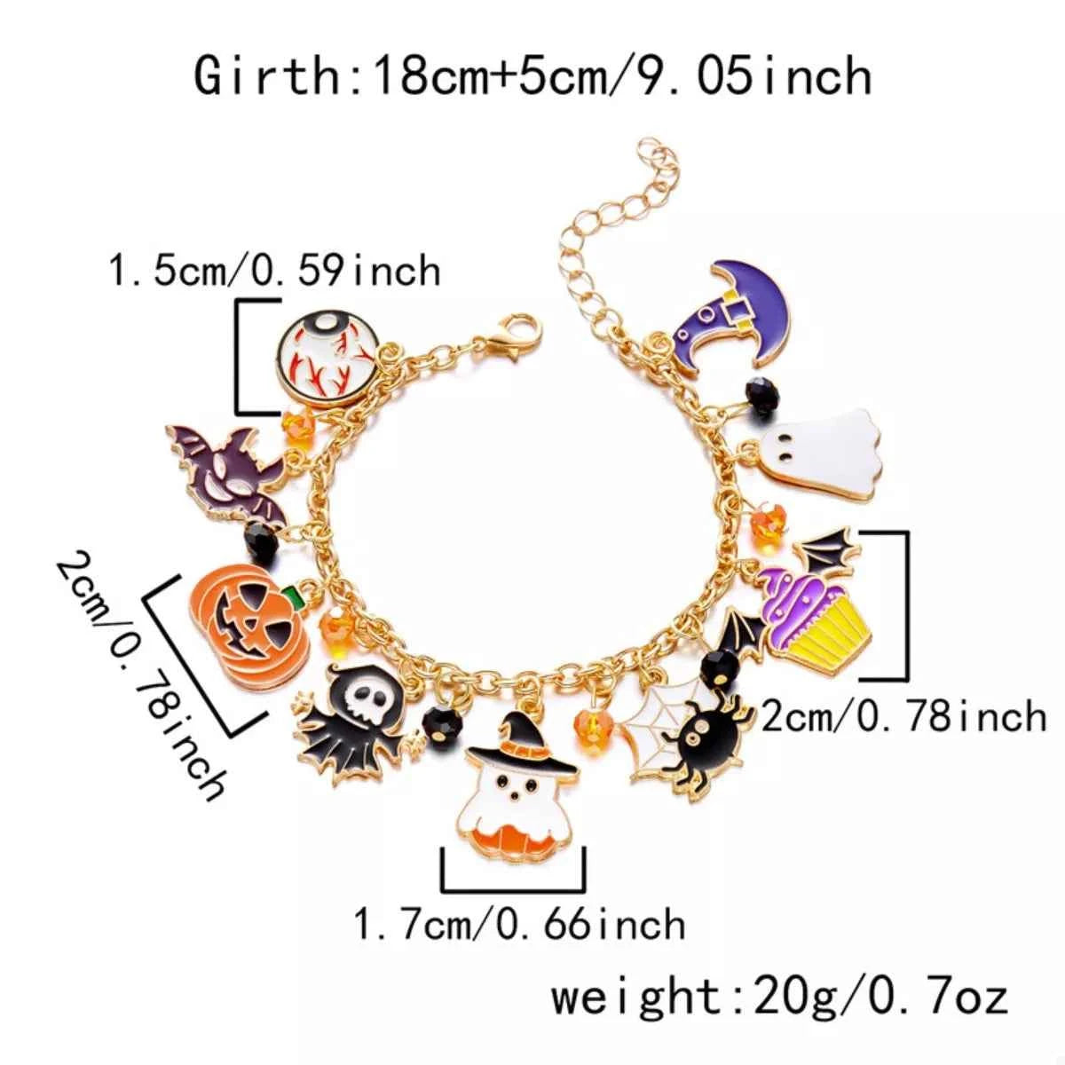 18K Gold-Plated Halloween Charm Bracelet