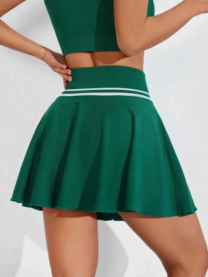 Ruched High Waist Mini Active Skirt