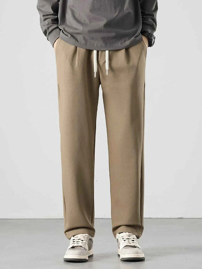 Men's Full Size Drawstring Track Pants with Relaxed Fit Plus Size