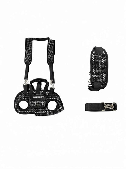 Plaid Pet Collar Harness and Leash Set