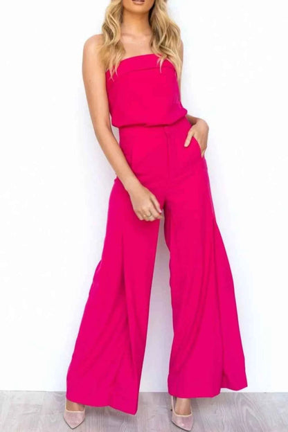 Tube Top and Wide Leg Pants Set
