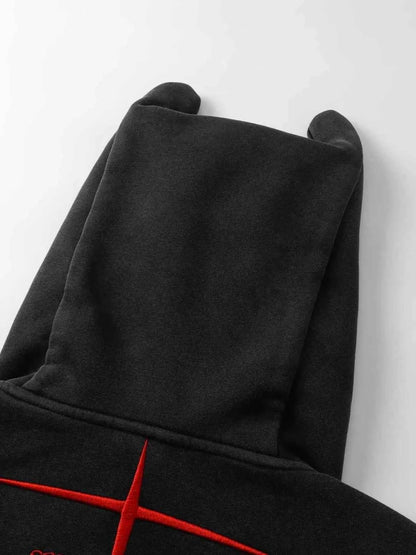 Men's Devil Horn Zip-Up Hoodie