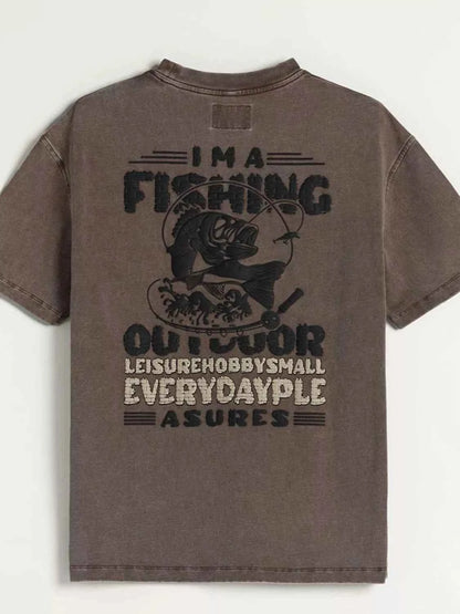 Men's Plus Size Letter Graphic Round Neck T-Shirt