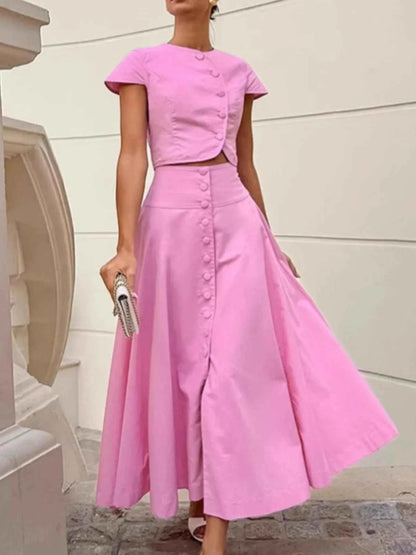 Short Sleeve Top and Skirt set