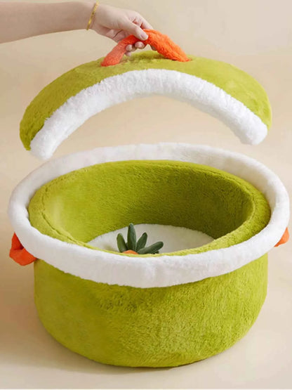 Cozy Warm Round Covered Semi-Enclosed Pet Nest