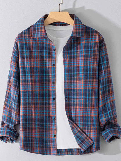 Men's Plus Size Button Up Long Sleeve Shirt