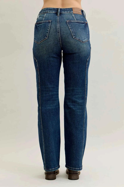 Judy Blue Full Size Seam Detail Straight Leg Jeans Plus Size