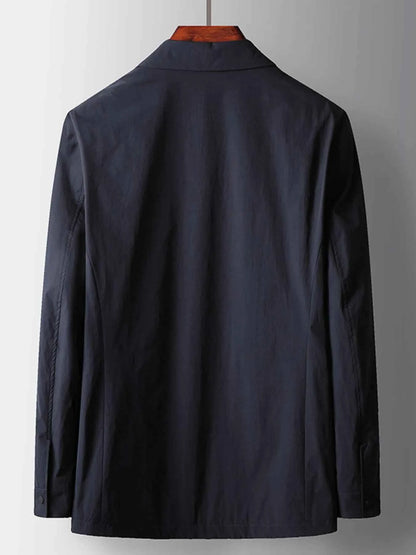 Men's Plus Size Button Up Long Sleeve Jacket
