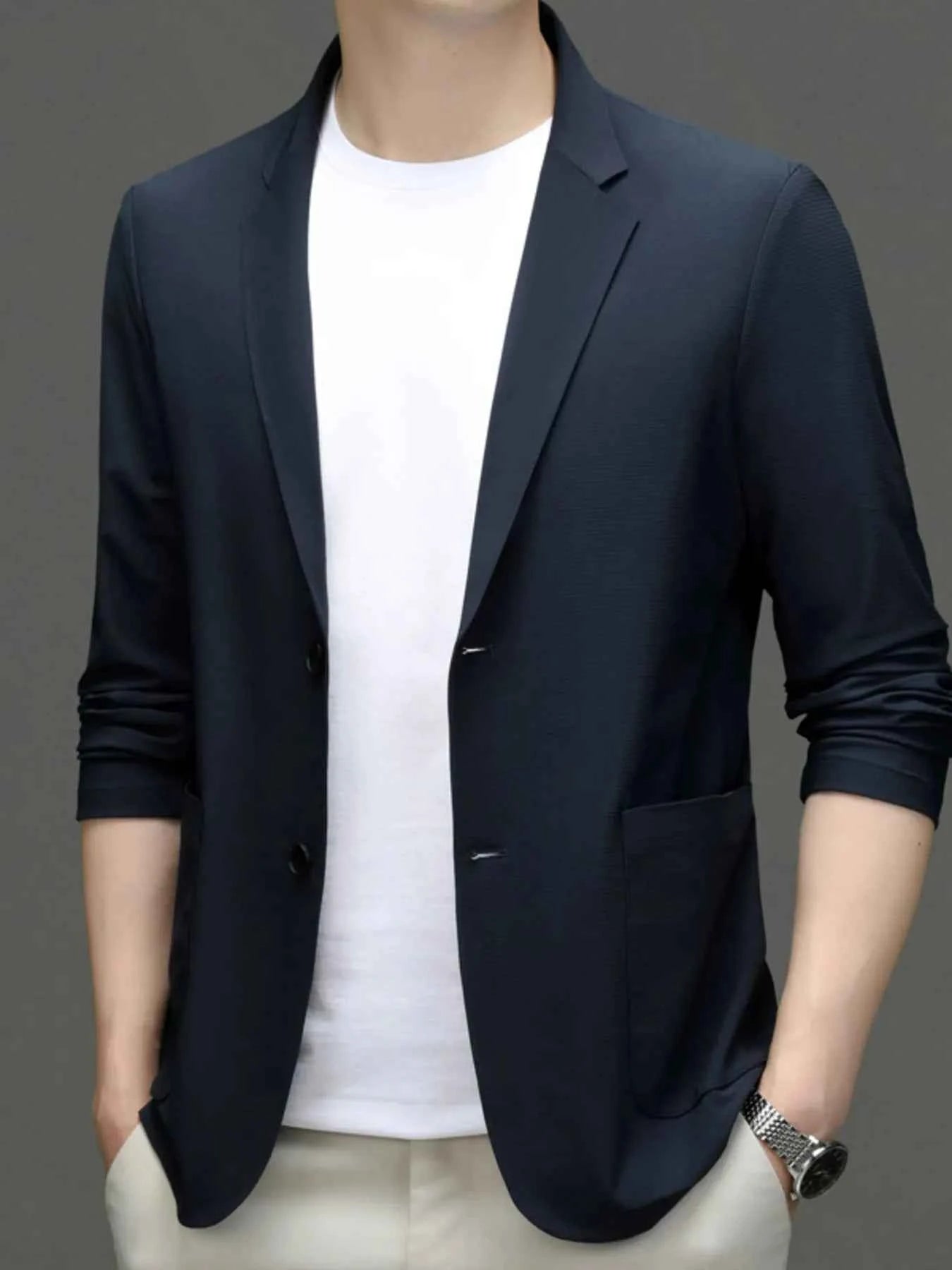 Men's Button Up Long Sleeve Blazer
