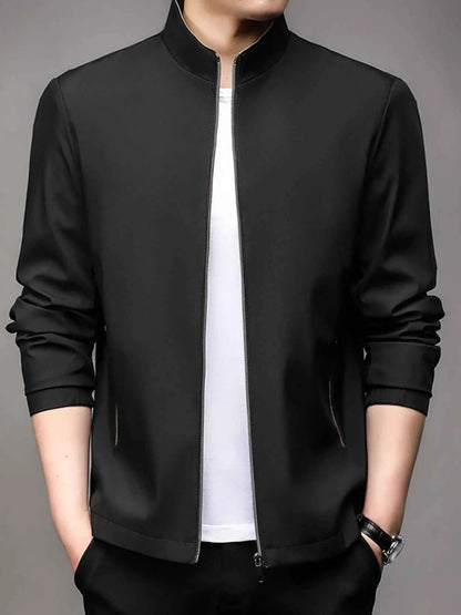 Men's Plus Size Zip Up Long Sleeve Jacket